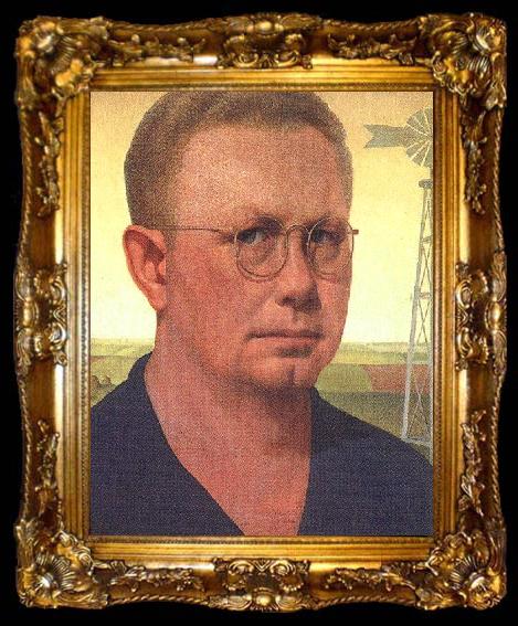 framed  Grant Wood Self Portrait  bdfhbb, ta009-2